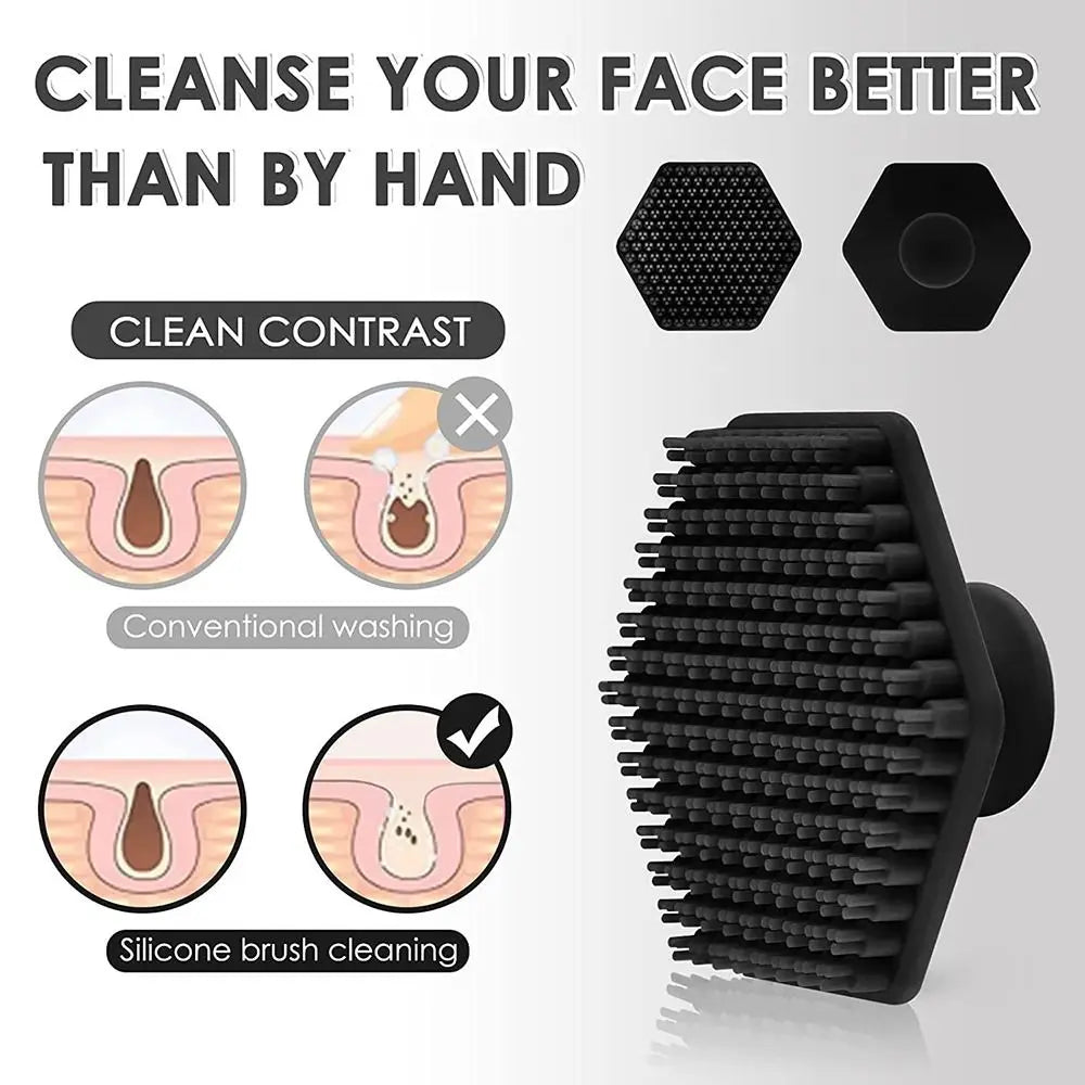 "Facial Cleansing Brush: Exfoliating Silicone for Men's Beard Care"