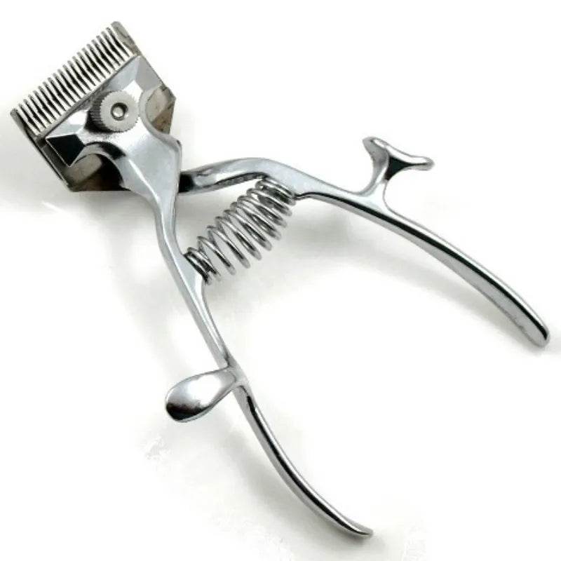 "Portable Hand Manual Hair Clippers: Stainless Steel Barber Scissor Tool for Men's Hair Care"