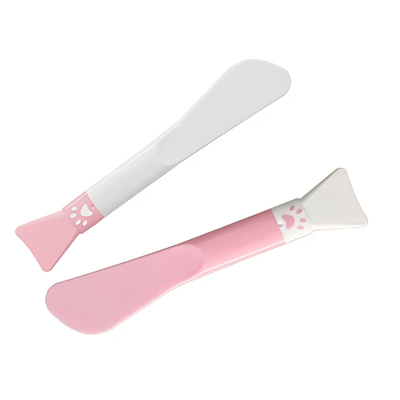 "1Pcs Cute Paw Silicone Facial Mask Brush: Double-Headed Facial Beauty Tool for Cleansing"