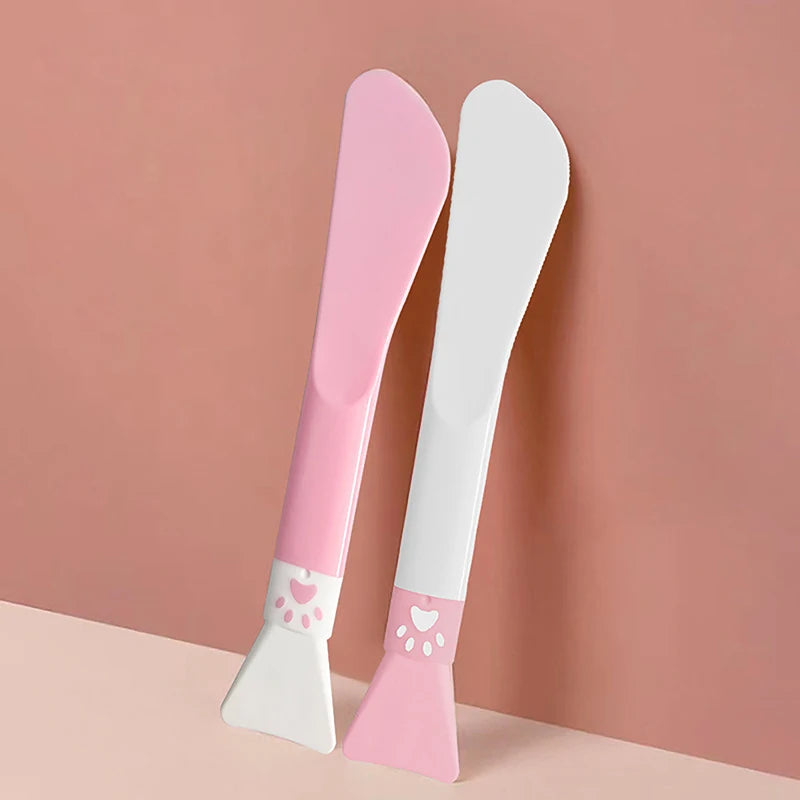 "1Pcs Cute Paw Silicone Facial Mask Brush: Double-Headed Facial Beauty Tool for Cleansing"