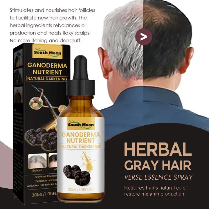 "Gray to Black Hair Treatment Serum: Natural Color Repair for Men and Women"