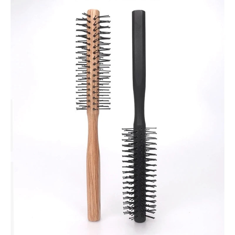 "Salon Styling Round Hair Brush: Barrel Comb for Blowing, Curling, and Makeup"