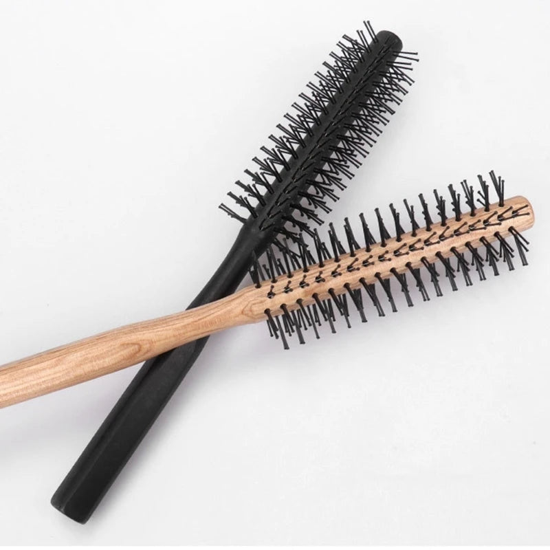 "Salon Styling Round Hair Brush: Barrel Comb for Blowing, Curling, and Makeup"