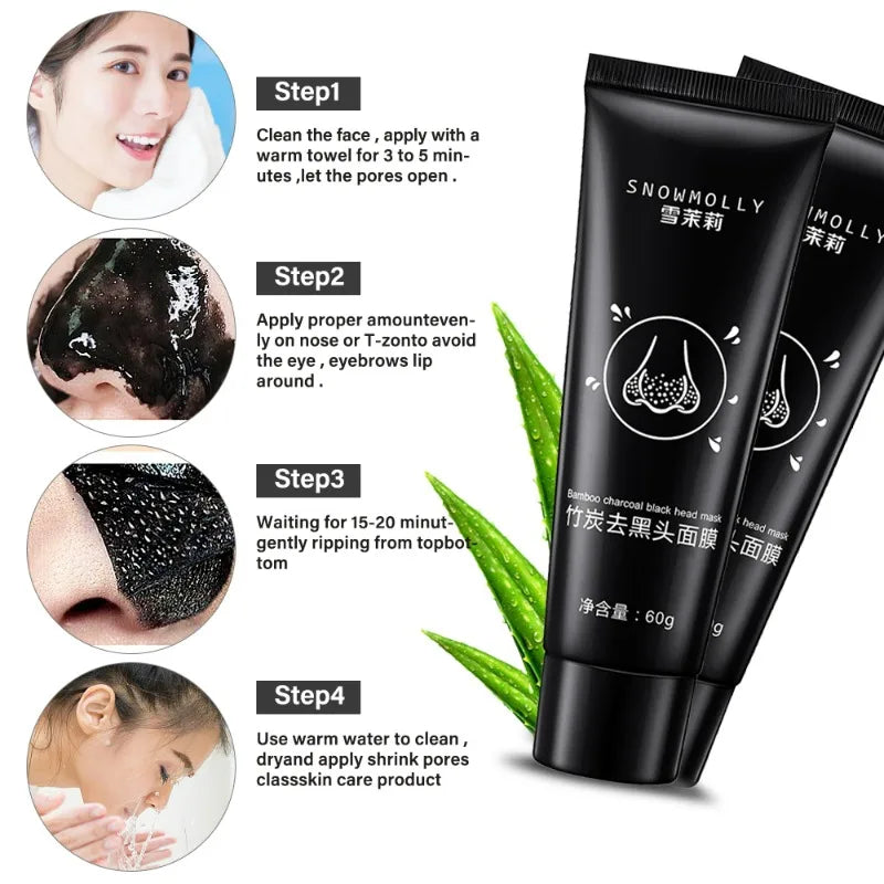 "Blackhead Removal Peel-Off Mask: Oil-Control Bamboo Charcoal for Skin Beauty Care"