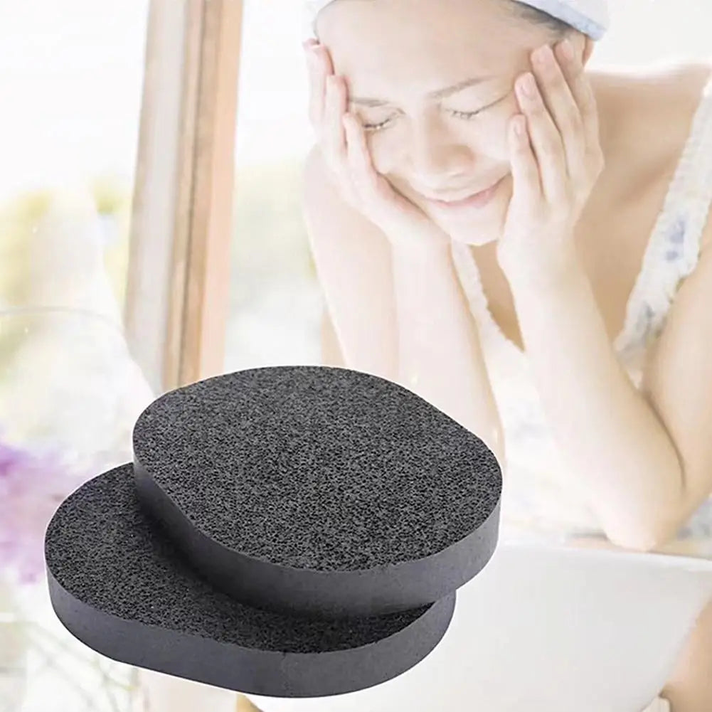 "Bamboo Charcoal Facial Puff: Deep Cleansing Sponge"