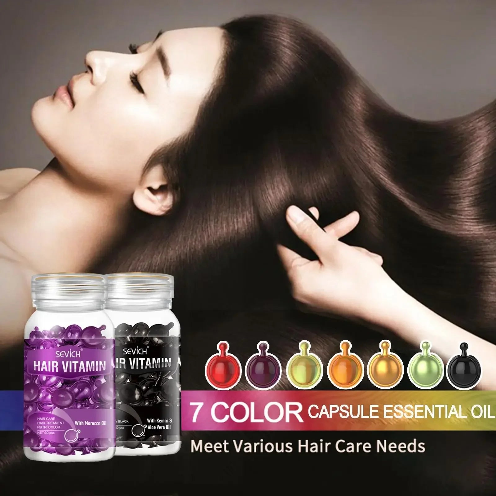 "30 Hair Vitamin Capsules: Silky Smooth Keratin Treatment for Women"