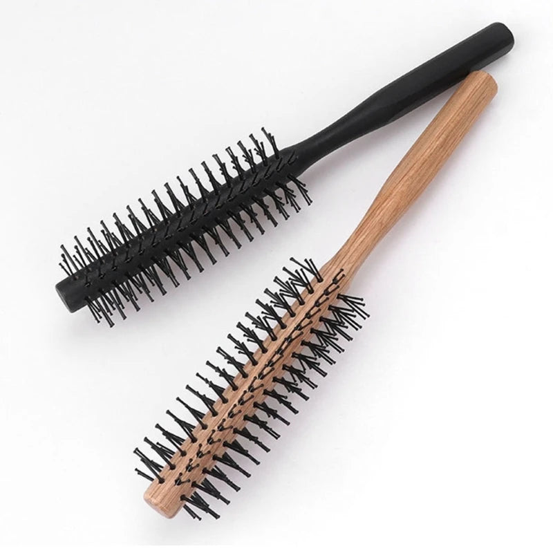 "Salon Styling Round Hair Brush: Barrel Comb for Blowing, Curling, and Makeup"