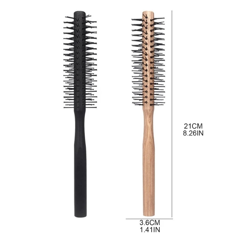 "Salon Styling Round Hair Brush: Barrel Comb for Blowing, Curling, and Makeup"