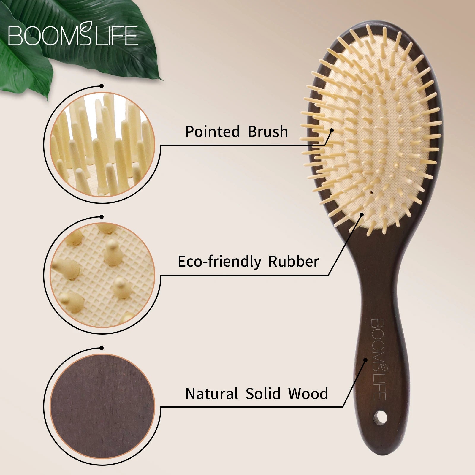 "Detangling Airbag Hair Brush for Women: Scalp Massage, Wood Comb for Hair Care"