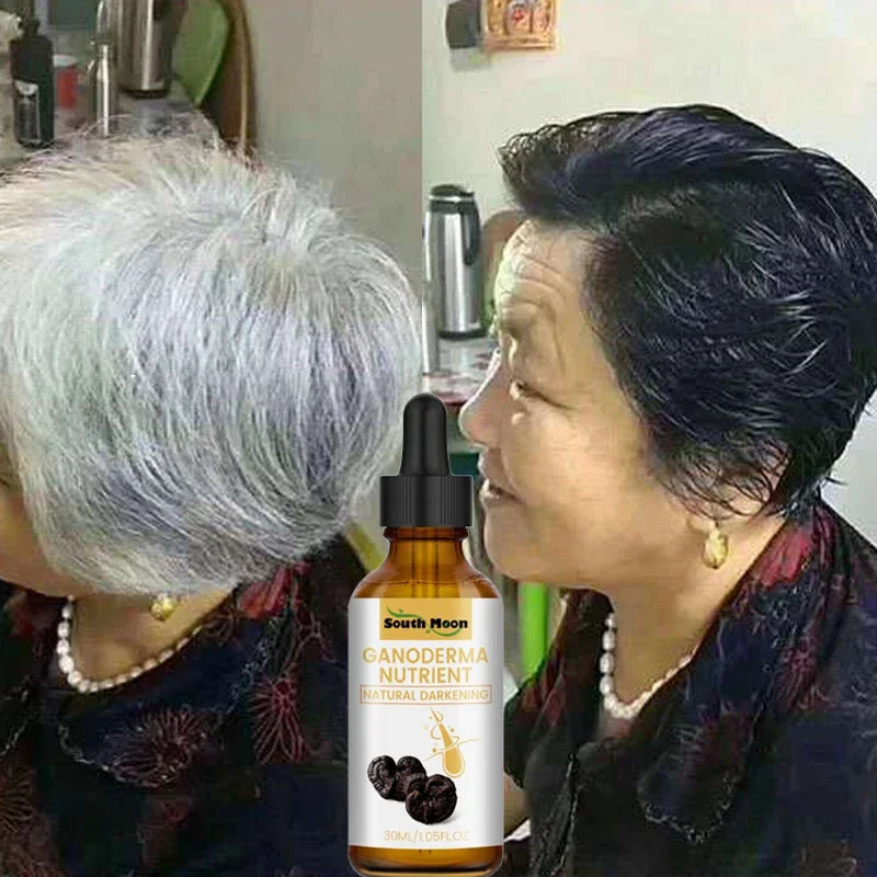 "Gray to Black Hair Treatment Serum: Natural Color Repair for Men and Women"