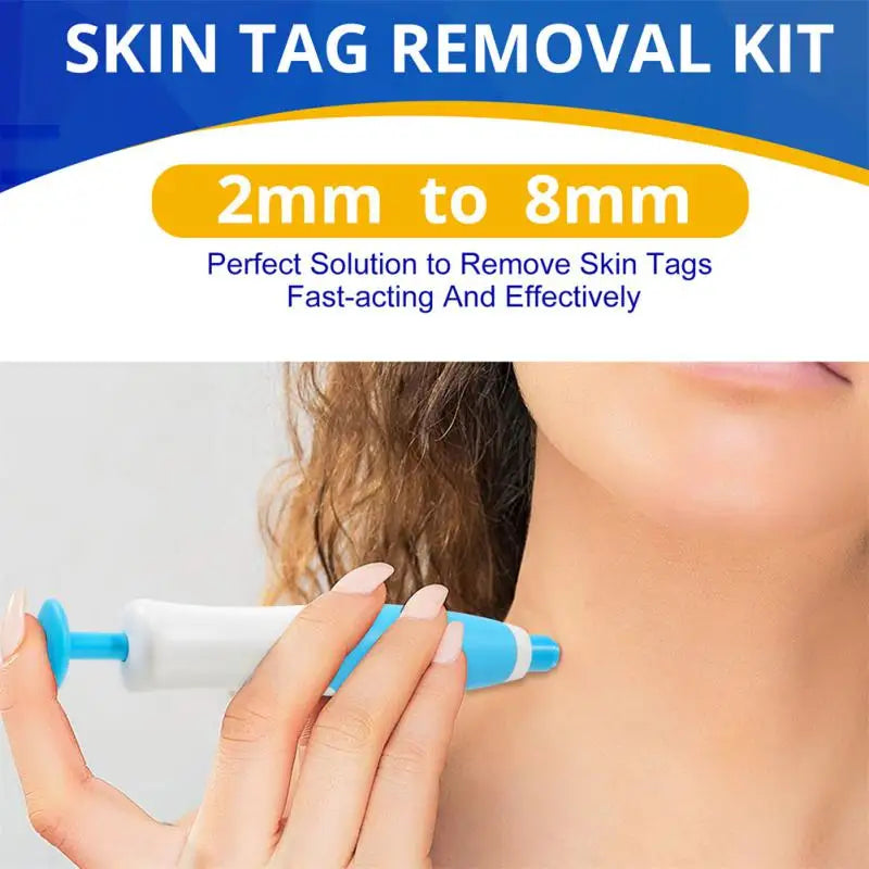 "Double-Head Auto Skin Tag Remover: Painless Mole and Wart Removal Kit with Cleansing Swabs"